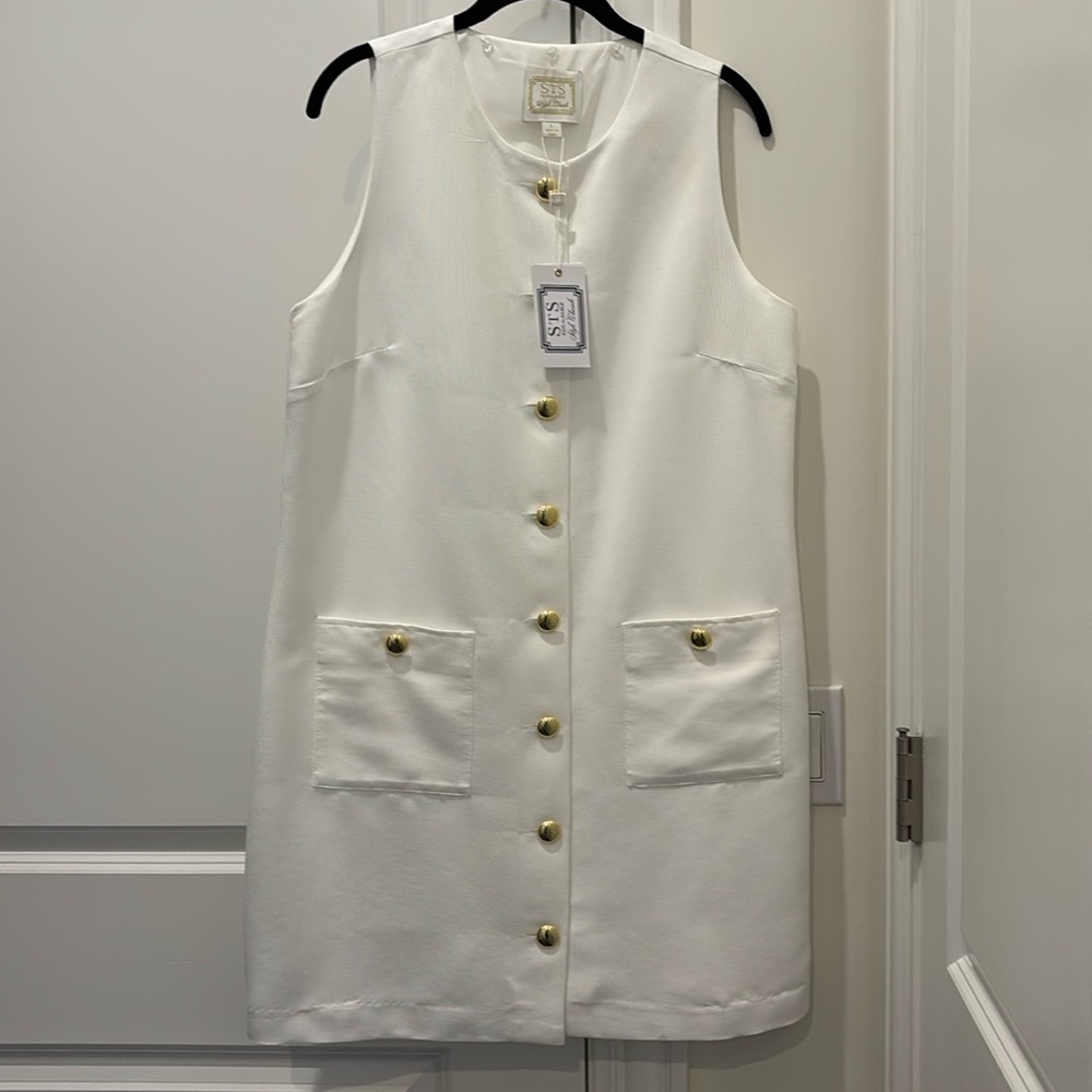 Sail to Sable x Style Charade white bengaline fabric dress. Size large